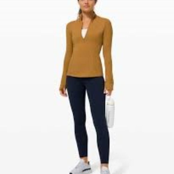 lululemon athletica Tops - LULULEMON Run Briskly 1/2 Zip Lon Sleeve Spiced Bronze